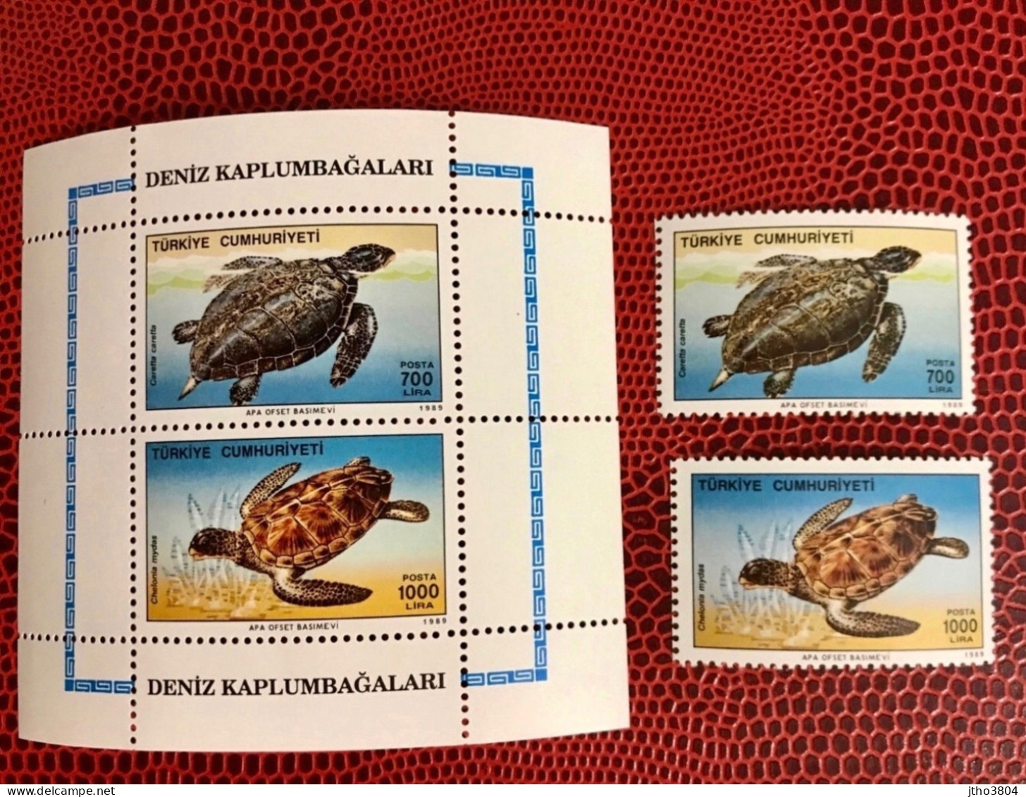 TURQUIE 1989 Bloc 2v 2v Neuf MNH ** Mi 2871 2872 Bl 28 Reptil Tortuga Reptile Turtle Reptil TURQUIA TURKEY - Tortues