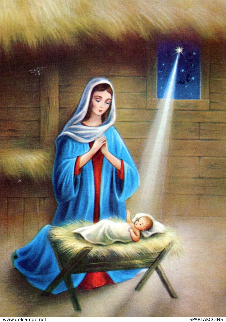 Virgen María Virgen Niño JESÚS Navidad Religión Vintage Tarjeta Postal CPSM #PBP926.ES - Vergine Maria E Madonne