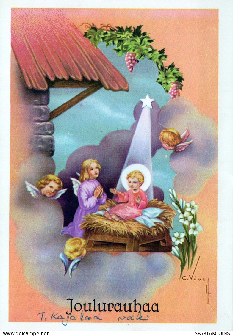 ÁNGEL Navidad Niño JESÚS Vintage Tarjeta Postal CPSM #PBP290.ES - Angels