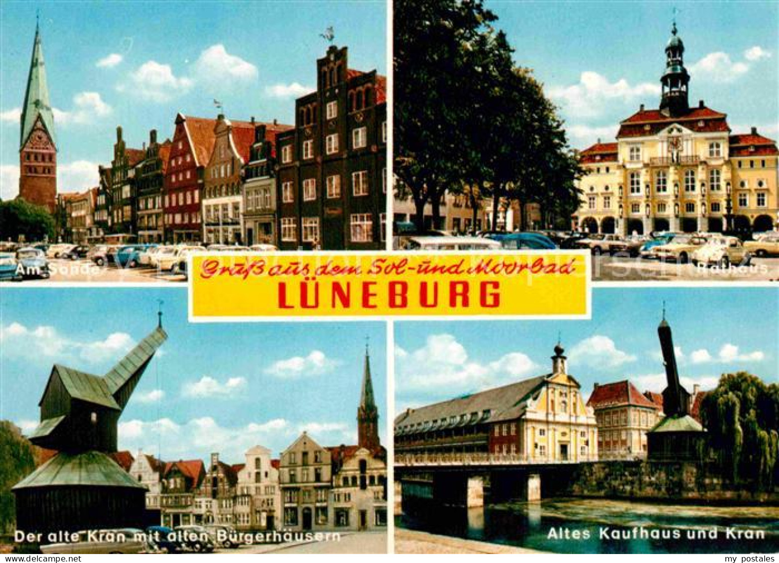 72839366 Lueneburg Am Sande Giebelhaeuser Kirche Rathaus Der Alte Kran Buergerha - Lüneburg