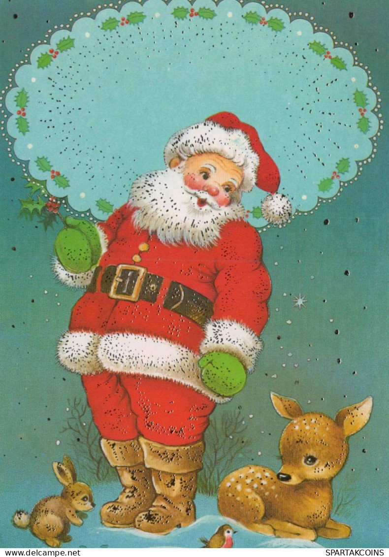 PAPÁ NOEL Feliz Año Navidad Vintage Tarjeta Postal CPSM #PBL492.ES - Santa Claus