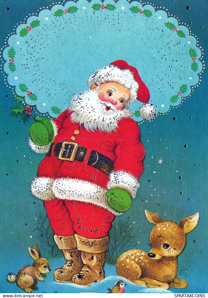 PAPÁ NOEL Feliz Año Navidad Vintage Tarjeta Postal CPSM #PBL492.ES - Santa Claus