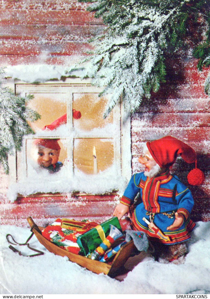 PAPÁ NOEL Feliz Año Navidad Vintage Tarjeta Postal CPSM #PBL303.ES - Santa Claus
