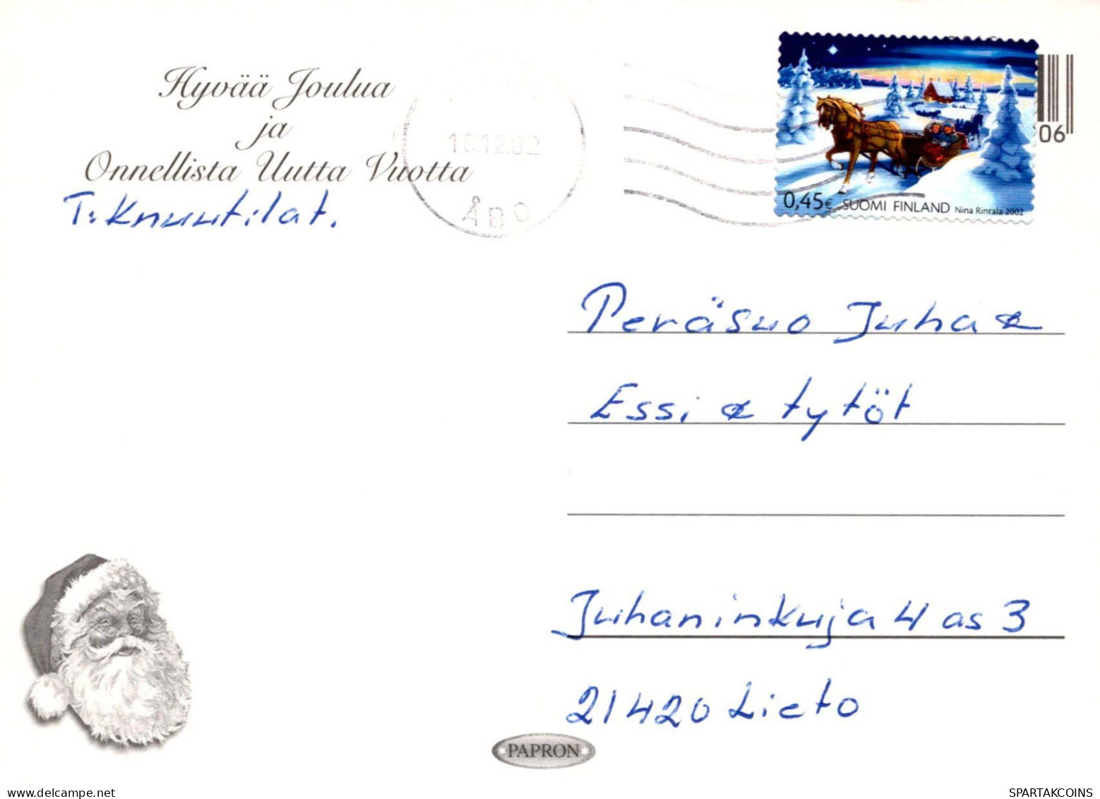 PAPÁ NOEL Feliz Año Navidad MUÑECO DE NIEVE Vintage Tarjeta Postal CPSM #PAU400.ES - Kerstman