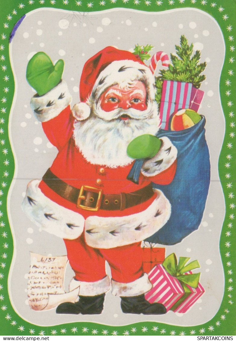 PAPÁ NOEL NAVIDAD Fiesta Vintage Tarjeta Postal CPSM #PAK837.ES - Santa Claus