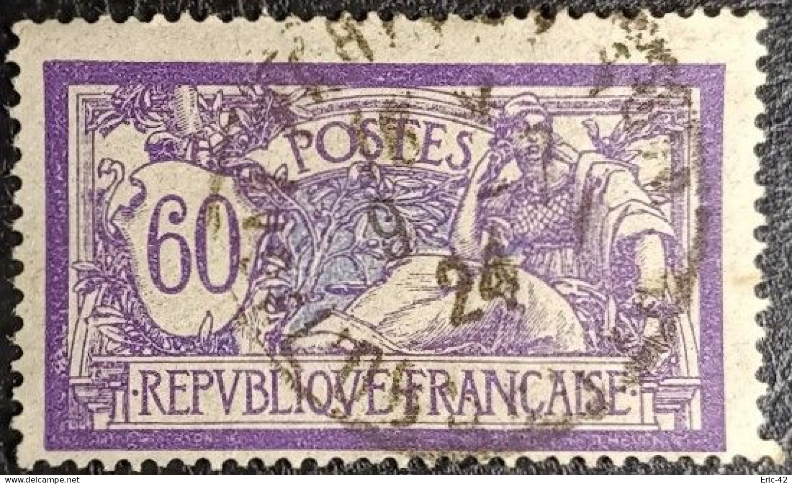 N°144 MERSON 60c Violet Et Bleu. Cachet De 1924 à Paris - 1900-27 Merson