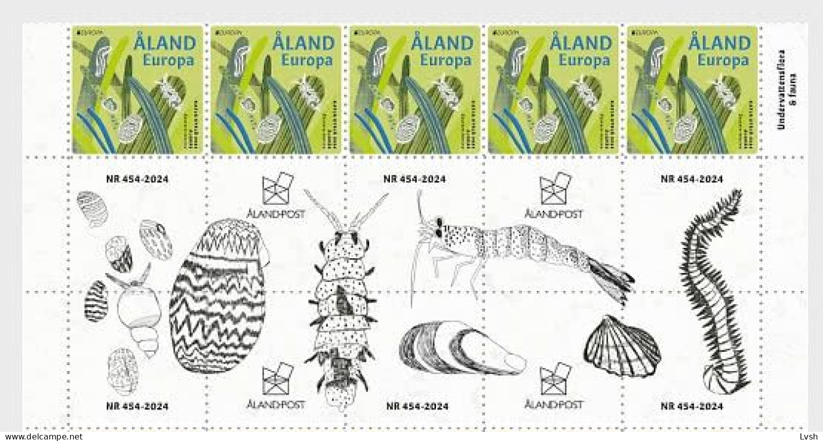 Aland.2024.Europa CEPT.Underwater Fauna And Flora.1 V.  * 5 + Tab ** . - 2024