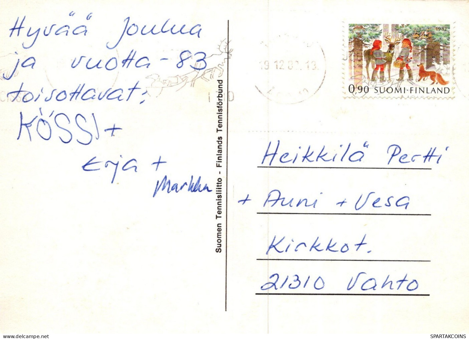 PAPÁ NOEL NAVIDAD Fiesta Vintage Tarjeta Postal CPSM #PAK077.ES - Kerstman