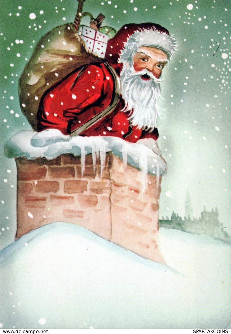 PAPÁ NOEL NAVIDAD Fiesta Vintage Tarjeta Postal CPSM #PAJ734.ES - Santa Claus