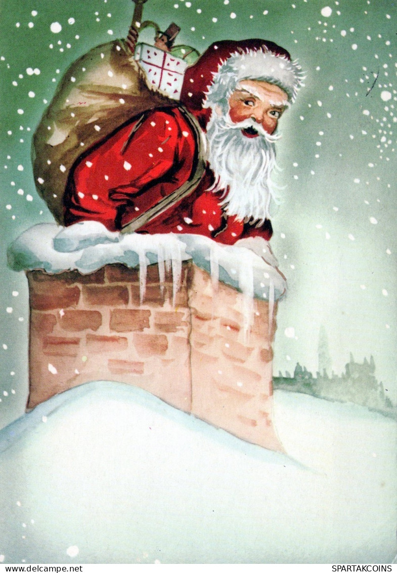 PAPÁ NOEL NAVIDAD Fiesta Vintage Tarjeta Postal CPSM #PAJ734.ES - Kerstman