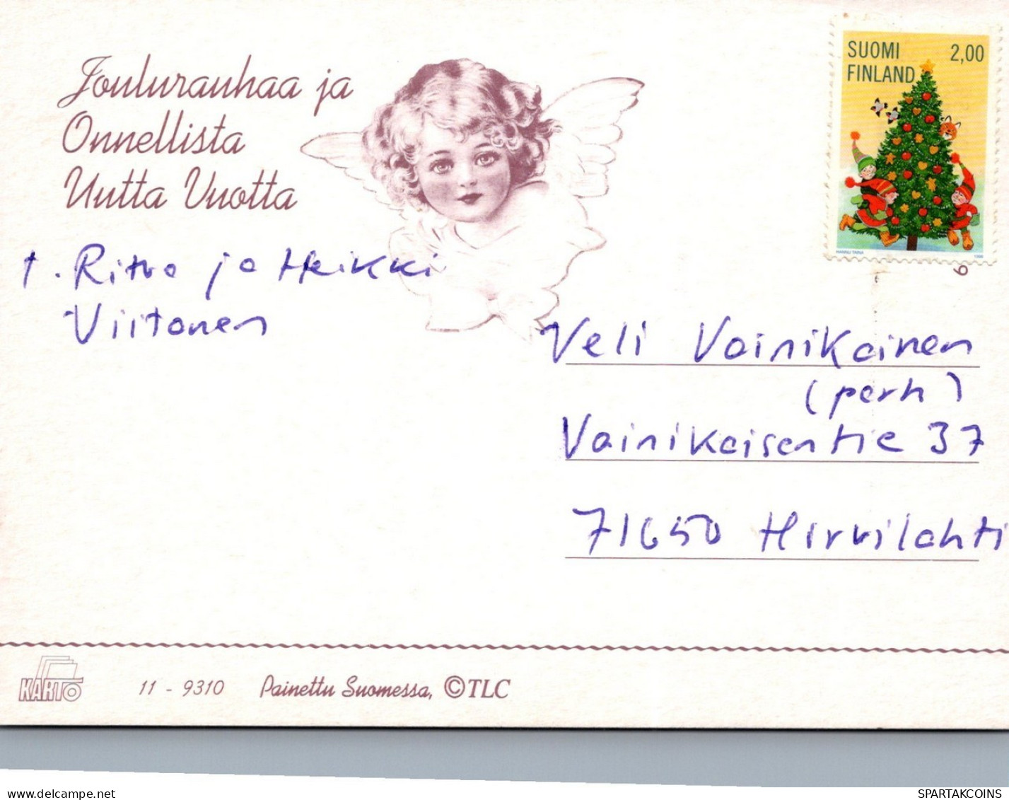 ÁNGEL NAVIDAD Vintage Tarjeta Postal CPSM #PAH574.ES - Angels