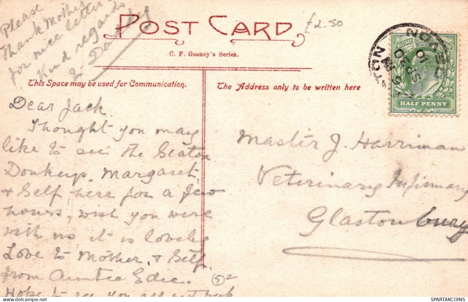 ÂNE Animaux Vintage Antique CPA Carte Postale #PAA058.FR - Esel