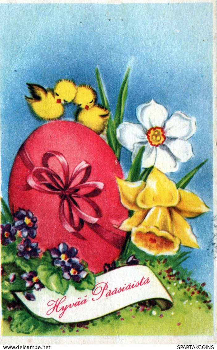 PÂQUES POULET ŒUF Vintage Carte Postale CPA #PKE112.FR - Ostern