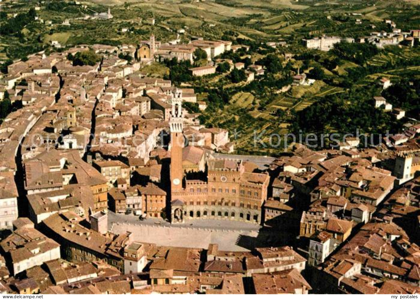 72839292 Siena Piazza Il Campo Fliegeraufnahme Siena - Sonstige & Ohne Zuordnung