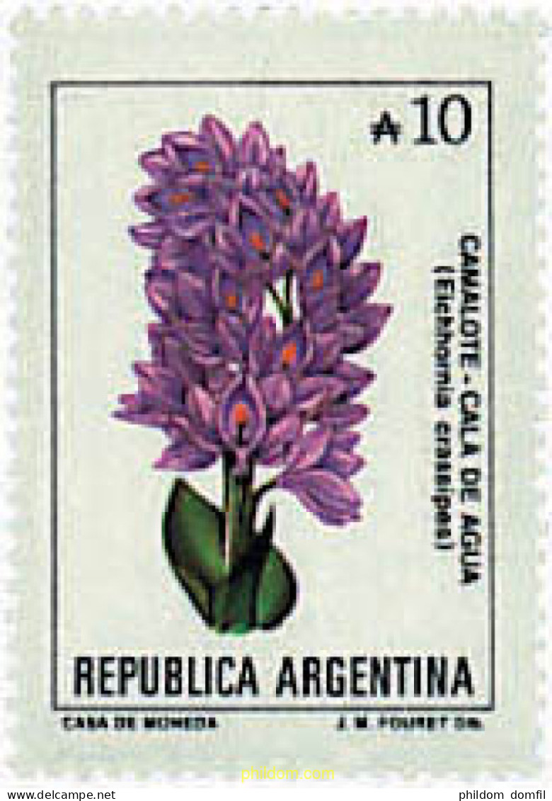 730719 MNH ARGENTINA 1989 SERIE CORRIENTE. FLORES - Unused Stamps