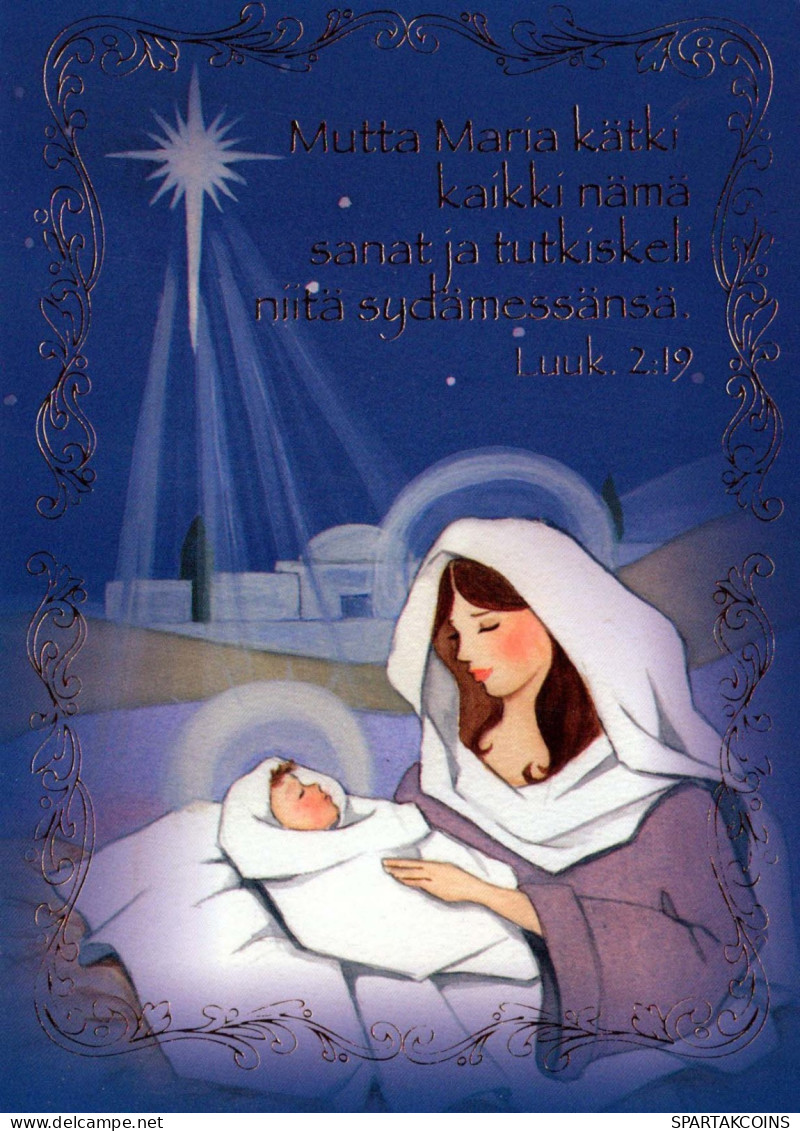 Vierge Marie Madone Bébé JÉSUS Noël Religion Vintage Carte Postale CPSM #PBP738.FR - Vierge Marie & Madones