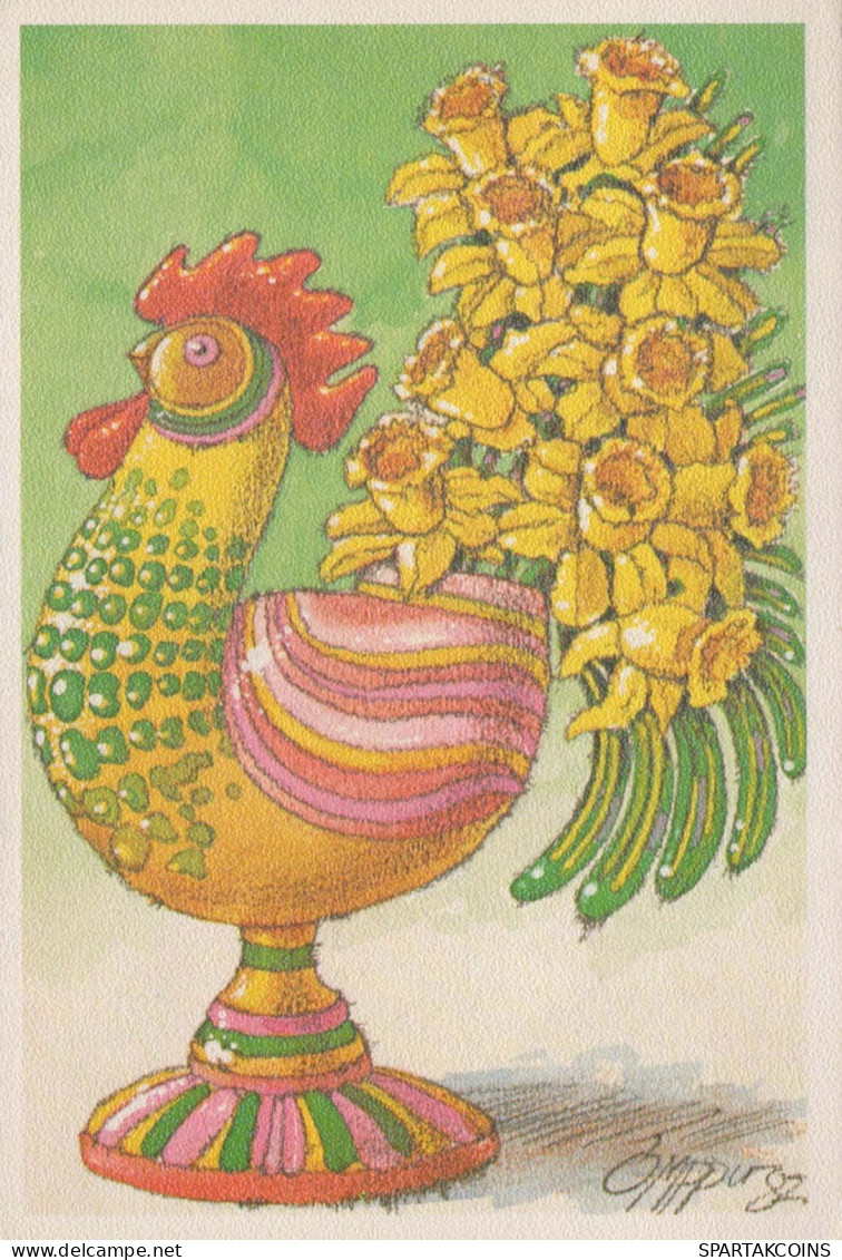 PÂQUES POULET ŒUF Vintage Carte Postale CPSM #PBO792.FR - Easter