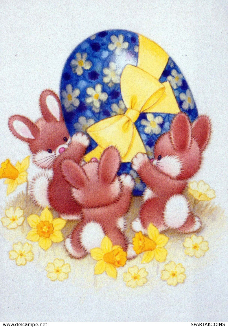 PÂQUES LAPIN Vintage Carte Postale CPSM #PBO543.FR - Pâques