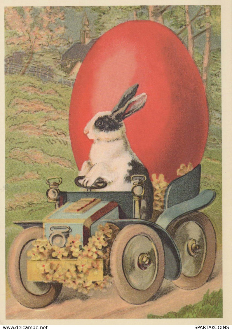 PÂQUES LAPIN ŒUF Vintage Carte Postale CPSM #PBO479.FR - Pasen