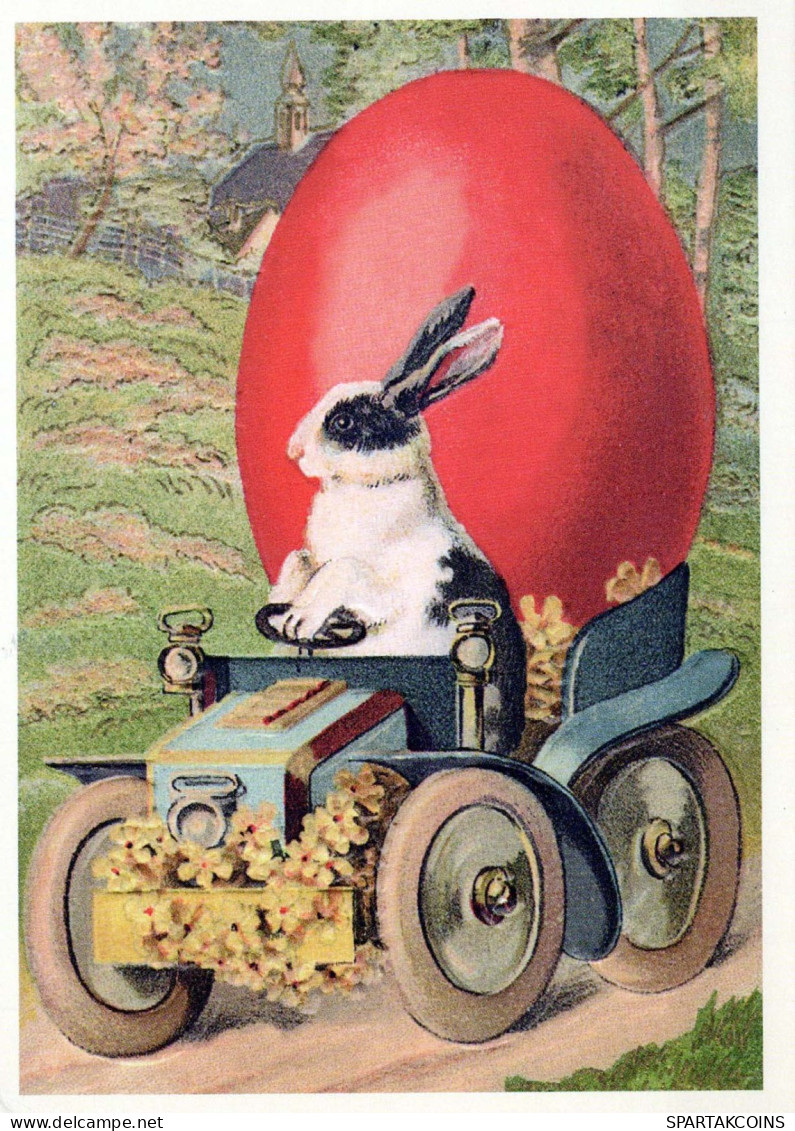 PÂQUES LAPIN ŒUF Vintage Carte Postale CPSM #PBO479.FR - Pasen