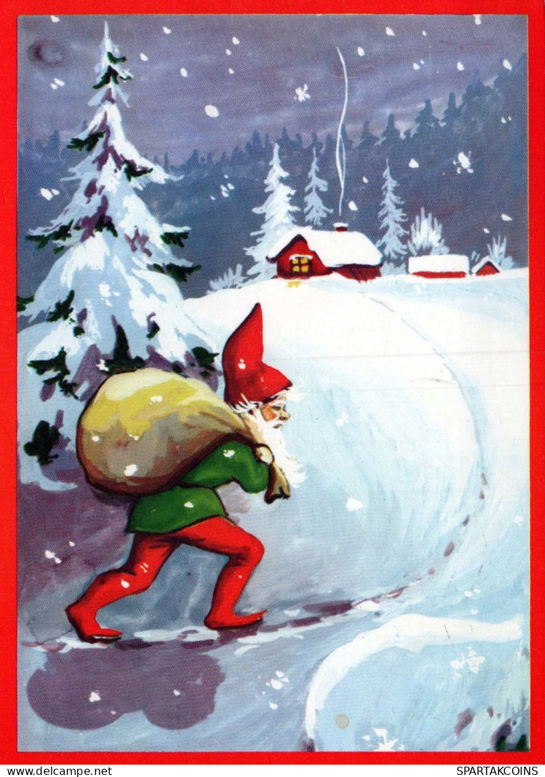 PÈRE NOËL Bonne Année Noël Vintage Carte Postale CPSM #PBL429.FR - Kerstman