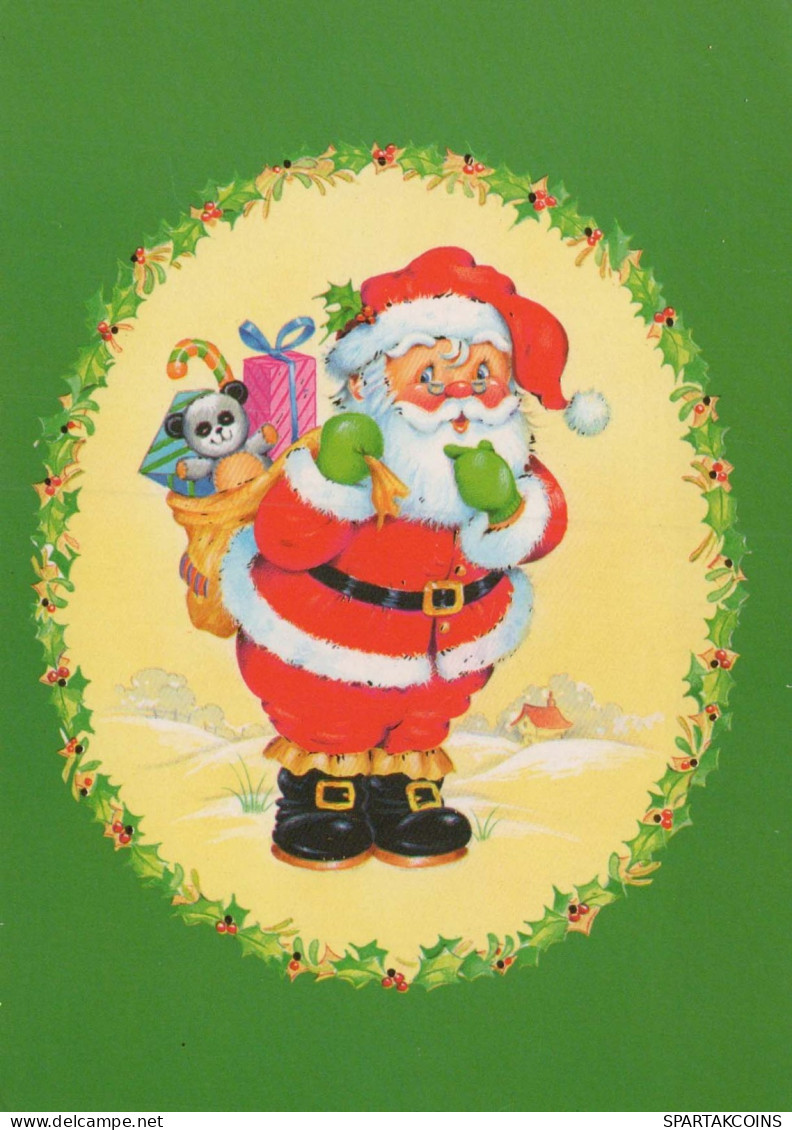 PÈRE NOËL Bonne Année Noël Vintage Carte Postale CPSM #PBL493.FR - Santa Claus