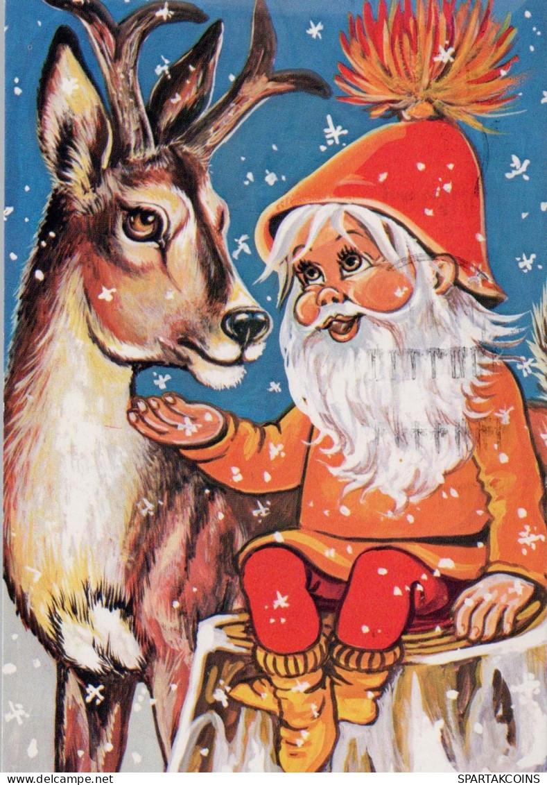 PÈRE NOËL Bonne Année Noël Vintage Carte Postale CPSM #PBL177.FR - Santa Claus