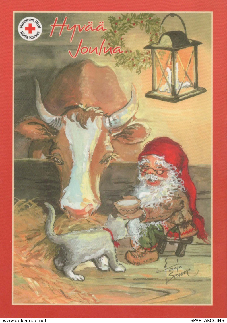 PÈRE NOËL Bonne Année Noël Vintage Carte Postale CPSM #PBL106.FR - Kerstman