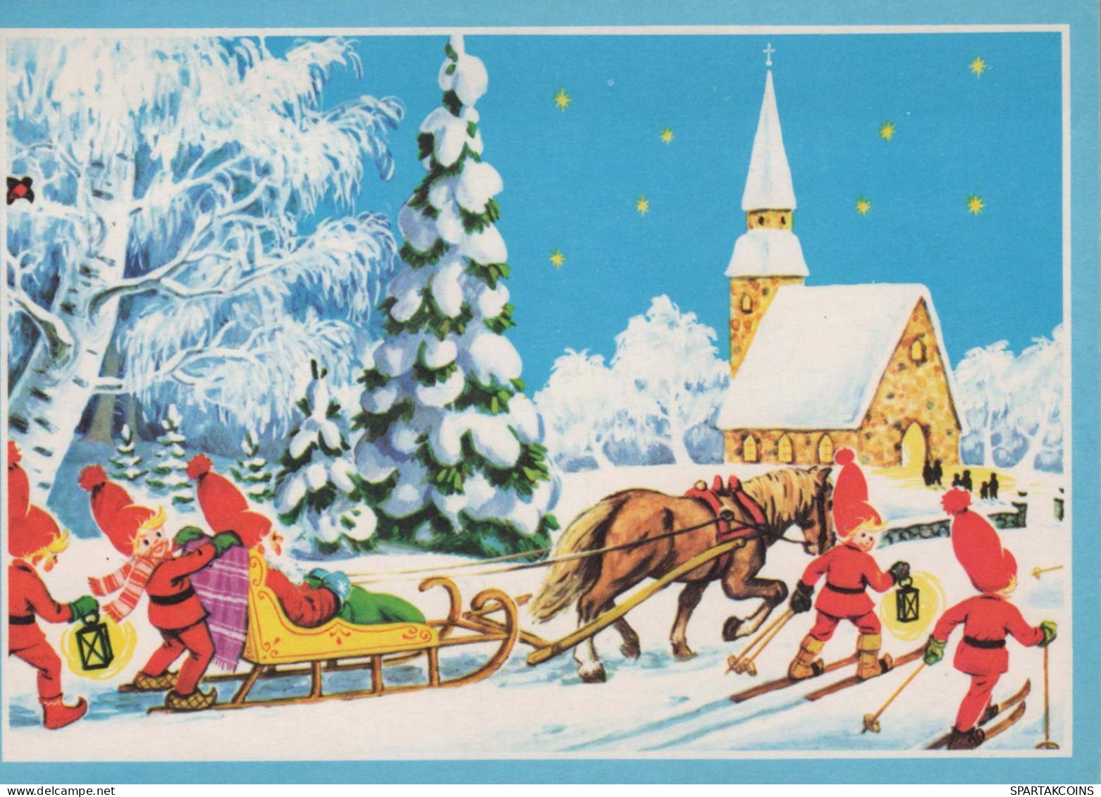 PÈRE NOËL Bonne Année Noël Vintage Carte Postale CPSM #PBB116.FR - Santa Claus