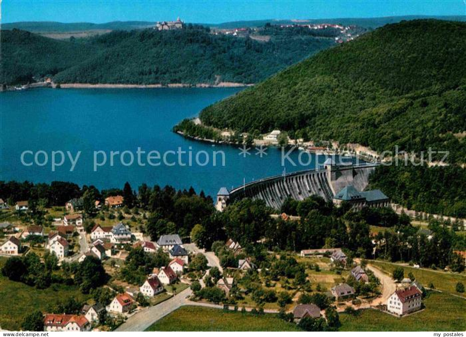 72838695 Hemfurth-Edersee Fliegeraufnahme Sperrmauer Und Schloss Waldeck Hemfurt - Other & Unclassified