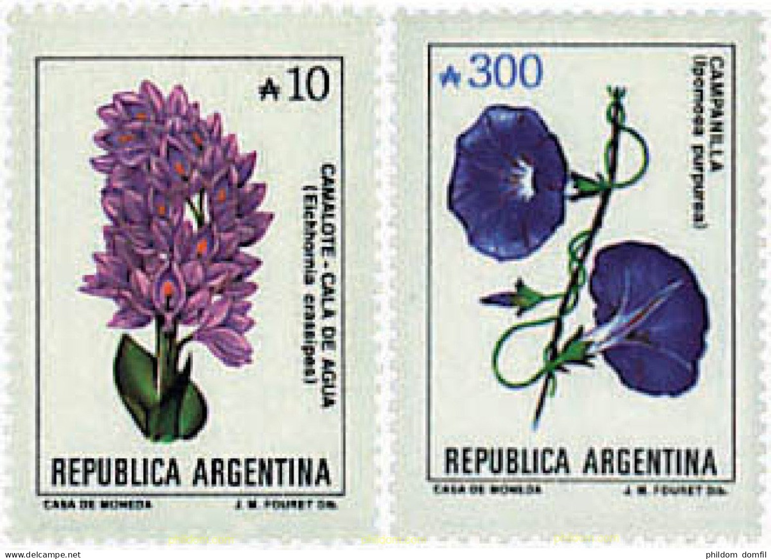 730718 MNH ARGENTINA 1989 SERIE CORRIENTE. FLORES - Unused Stamps