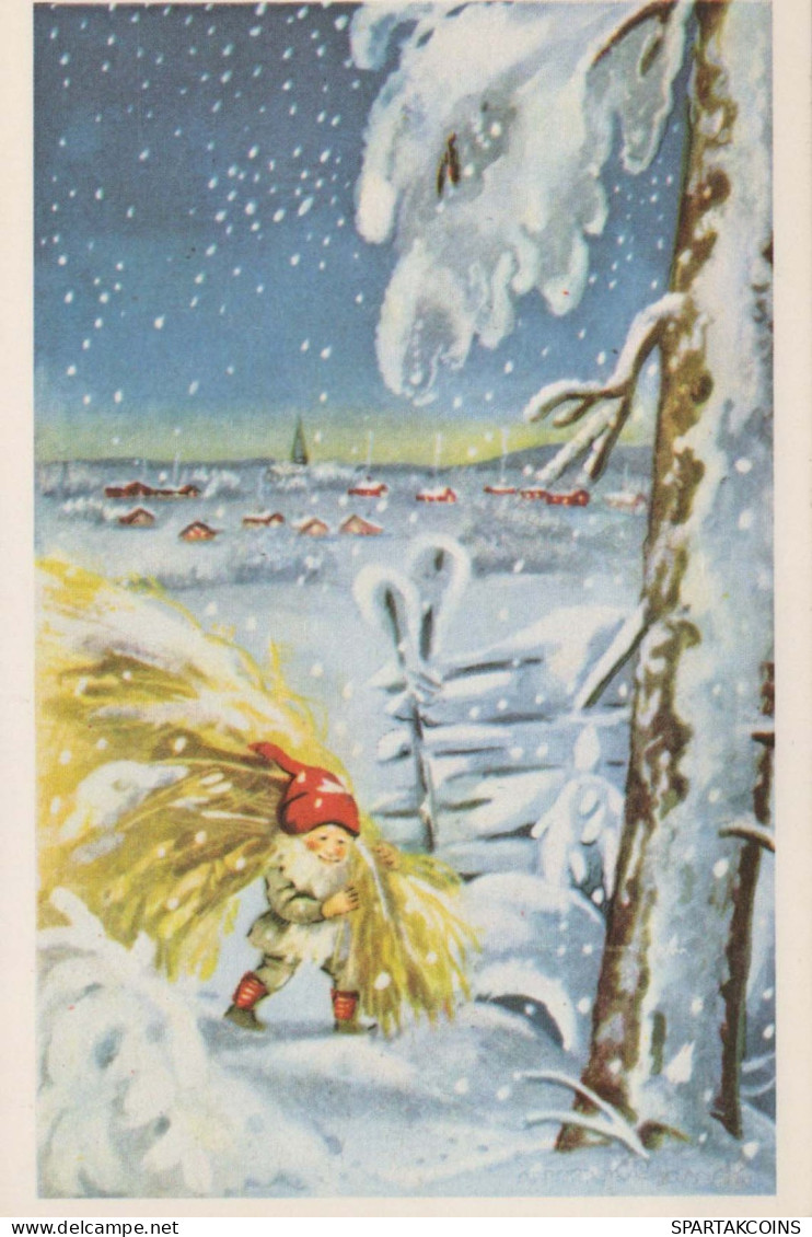 PÈRE NOËL Bonne Année Noël Vintage Carte Postale CPSM #PAU604.FR - Santa Claus