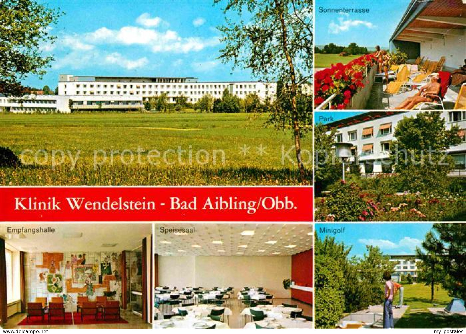72838685 Bad Aibling Klinik Wendelstein Sonnenterrasse Speisesaal Minigolf Park  - Bad Aibling