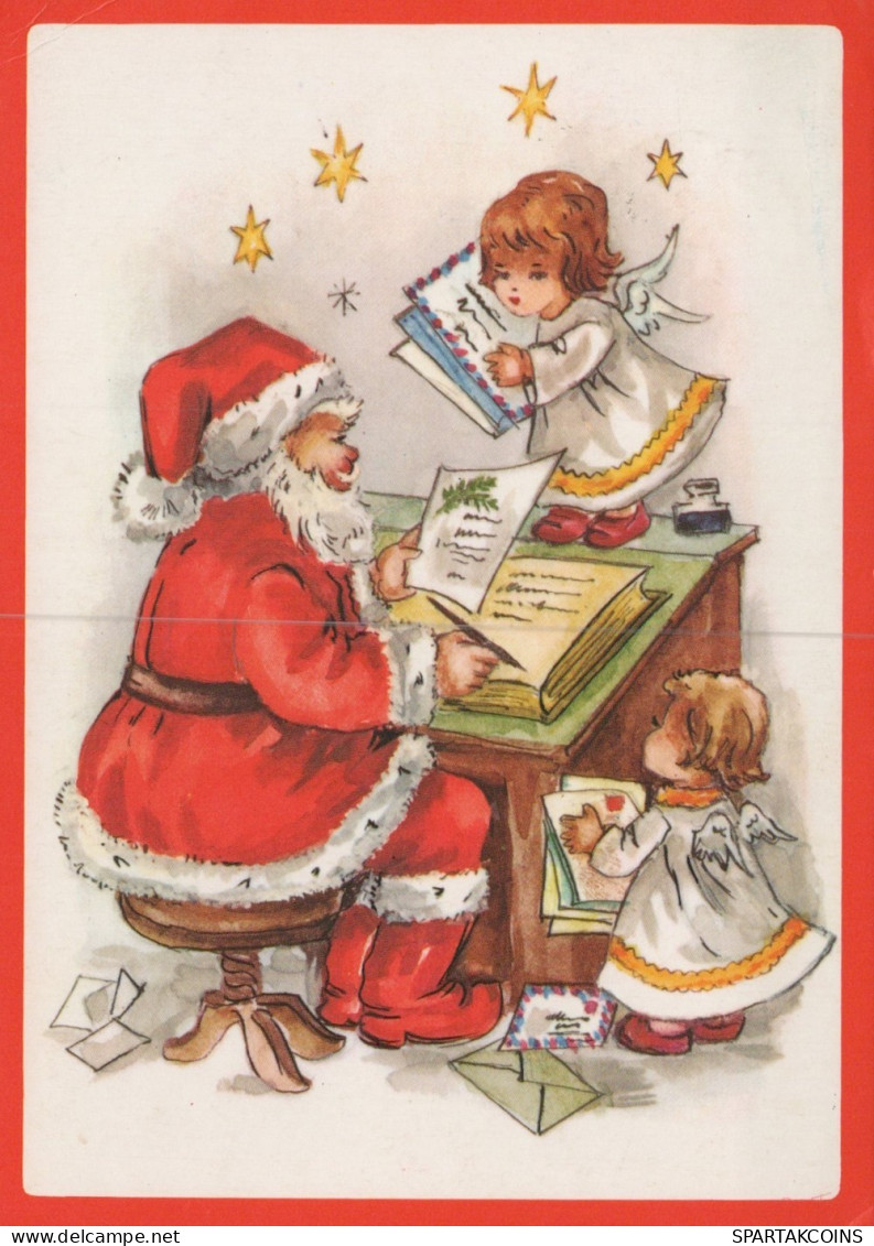 PÈRE NOËL ANGES NOËL Vintage Carte Postale CPSM #PAK771.FR - Santa Claus