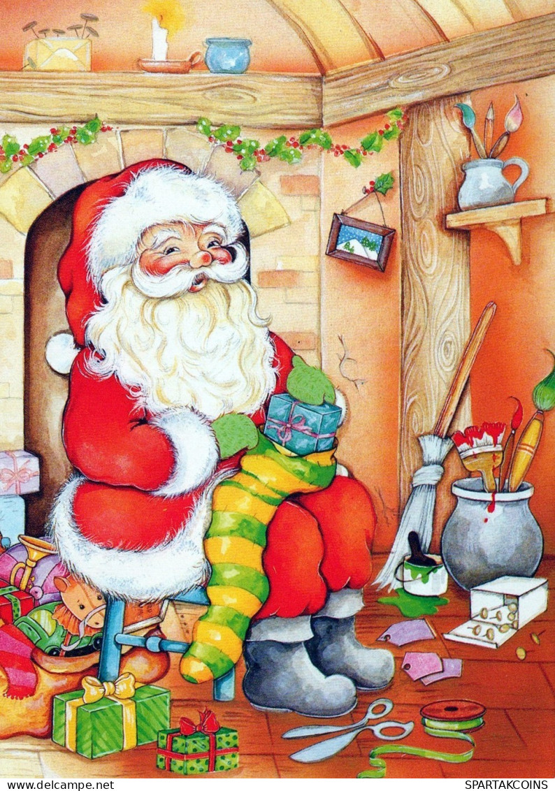PÈRE NOËL NOËL Fêtes Voeux Vintage Carte Postale CPSM #PAK155.FR - Santa Claus