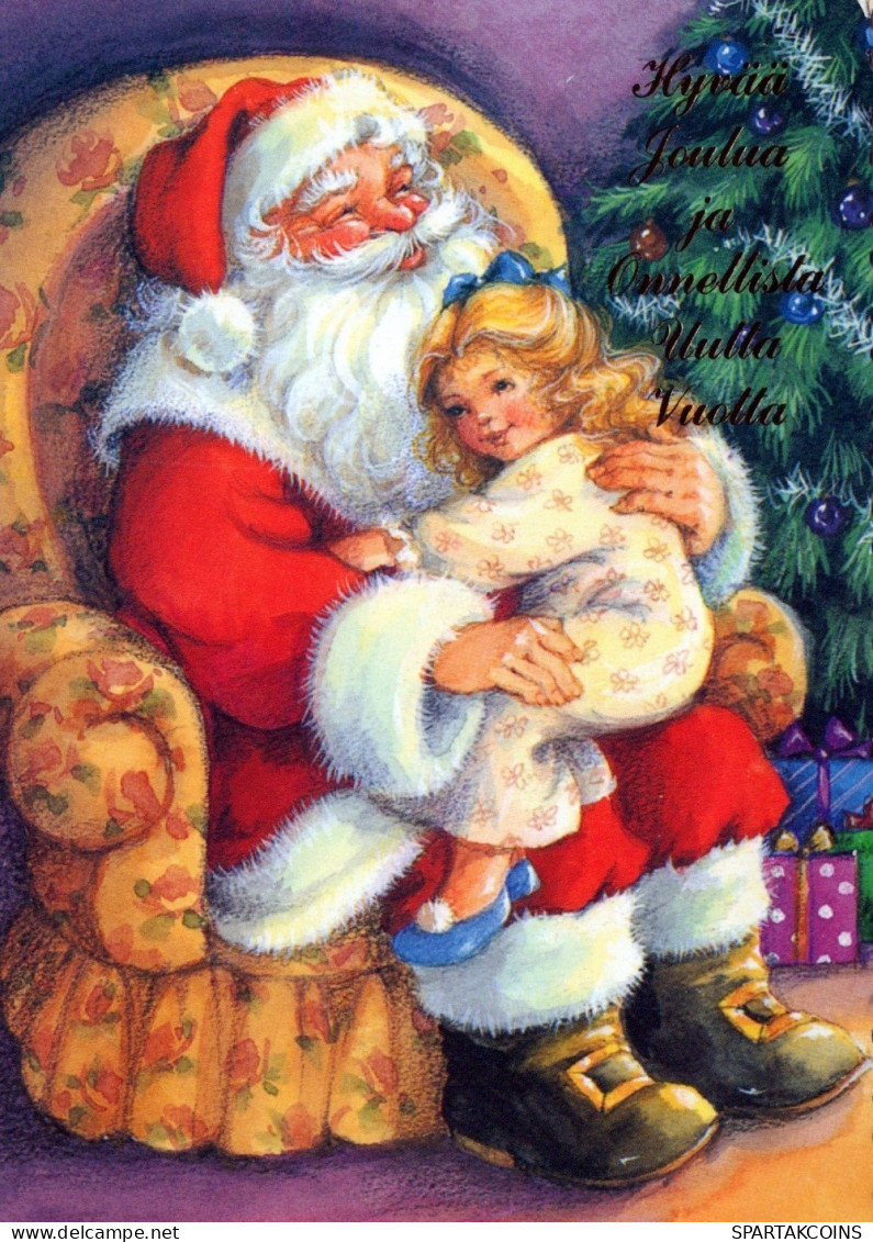 PÈRE NOËL ENFANT NOËL Fêtes Voeux Vintage Carte Postale CPSM #PAK223.FR - Santa Claus