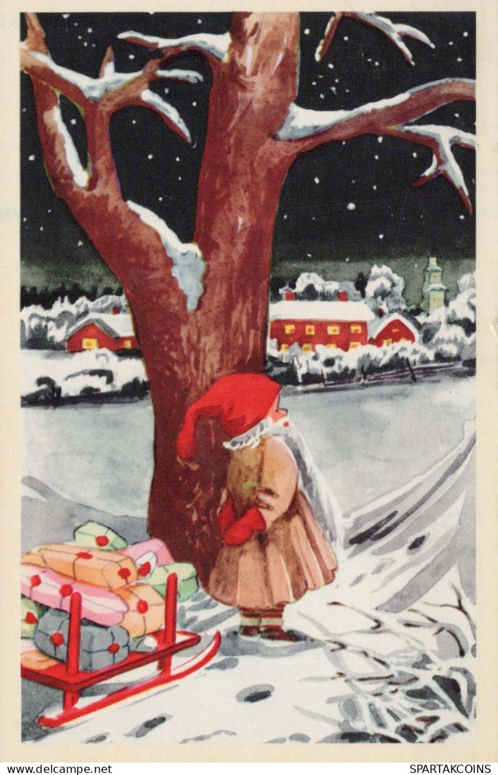 Happy New Year Christmas GNOME Vintage Postcard CPSMPF #PKG406.GB - Nouvel An