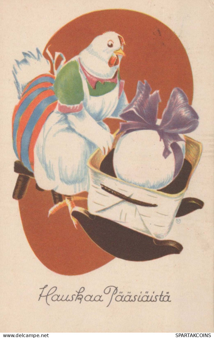 EASTER CHICKEN EGG Vintage Postcard CPA #PKE301.GB - Easter