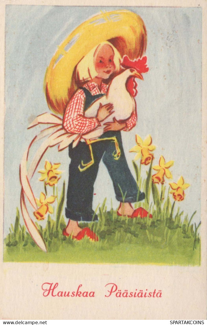 EASTER CHILDREN EGG Vintage Postcard CPA #PKE364.GB - Pâques