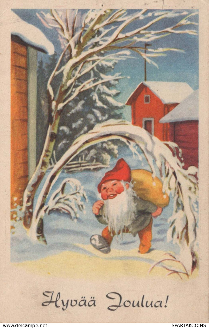 Happy New Year Christmas GNOME Vintage Postcard CPSMPF #PKD474.GB - Nouvel An