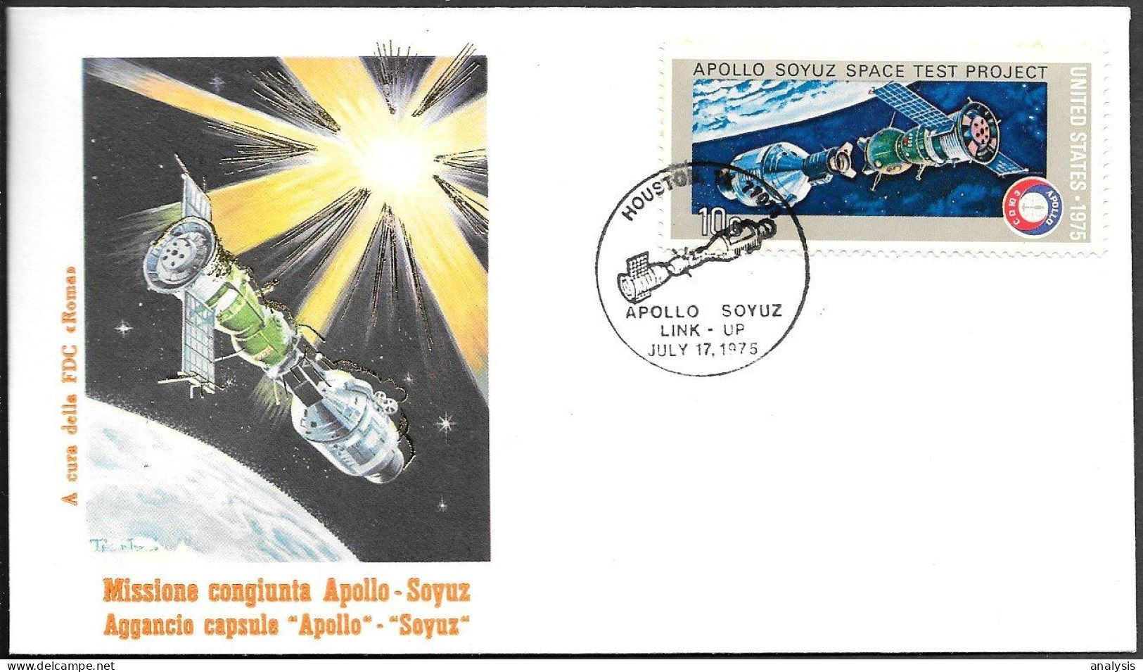 US Space Cover 1975. ASTP Apollo - Soyuz Docking. Houston ##07 - United States