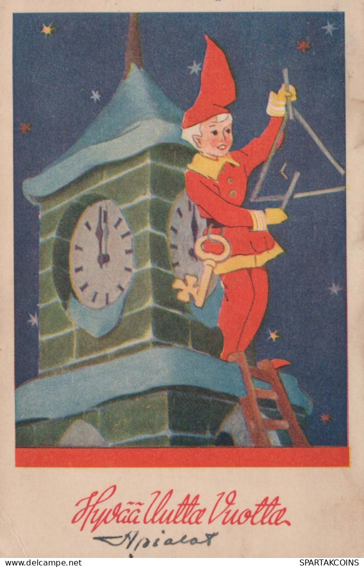 Happy New Year Christmas GNOME Vintage Postcard CPSMPF #PKD291.GB - Nouvel An