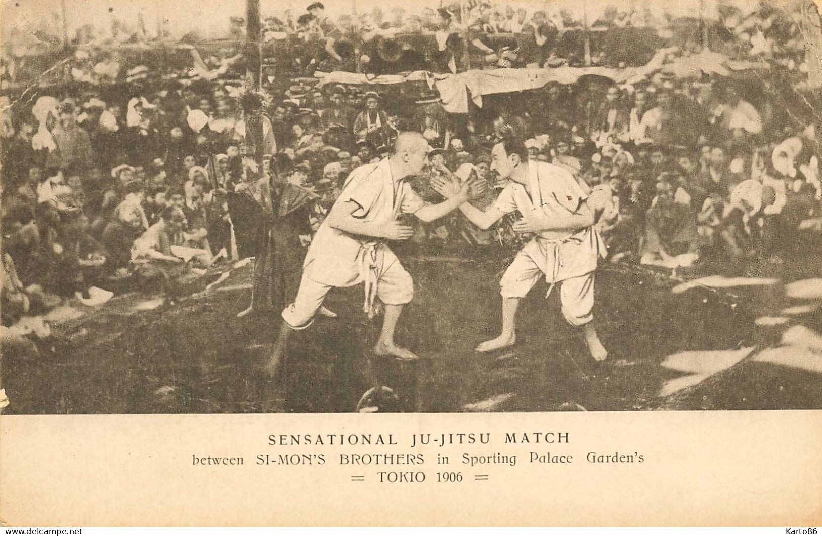 Jiu Jitsu , Sport De Combat * CPA * Sensational Match , SI MON'S BROTHERS Tokio 1906 Sporting Palace * Japan Japon Tokyo - Other & Unclassified