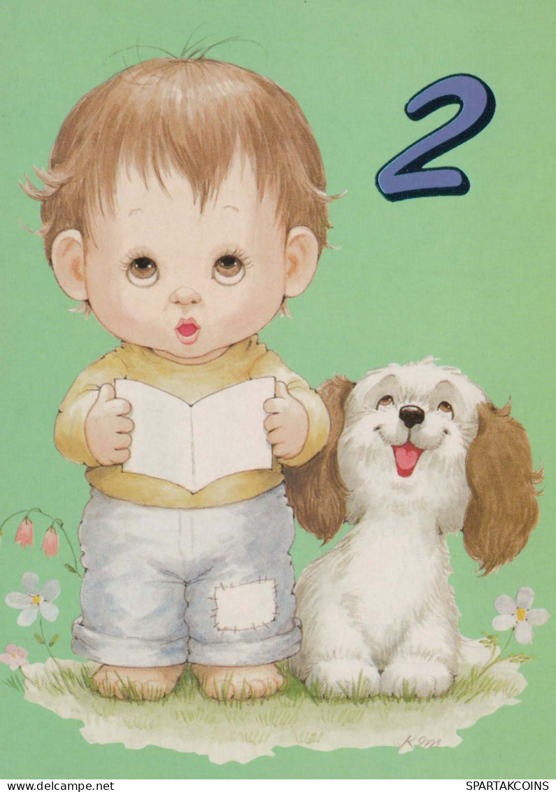 HAPPY BIRTHDAY 2 Year Old BOY Children Vintage Postcard CPSM Unposted #PBU105.GB - Anniversaire