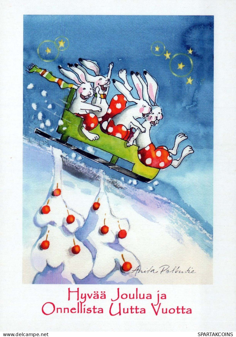 RABBIT Animals Vintage Postcard CPSM #PBR090.GB - Otros & Sin Clasificación