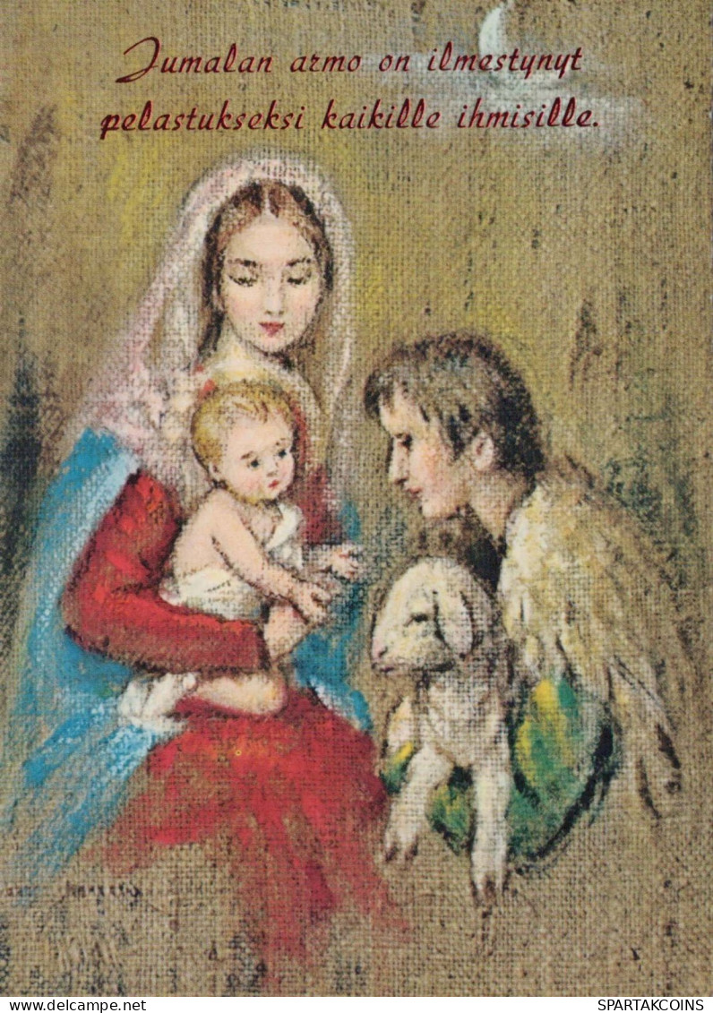 Virgen Mary Madonna Baby JESUS Christmas Religion Vintage Postcard CPSM #PBP801.GB - Vierge Marie & Madones