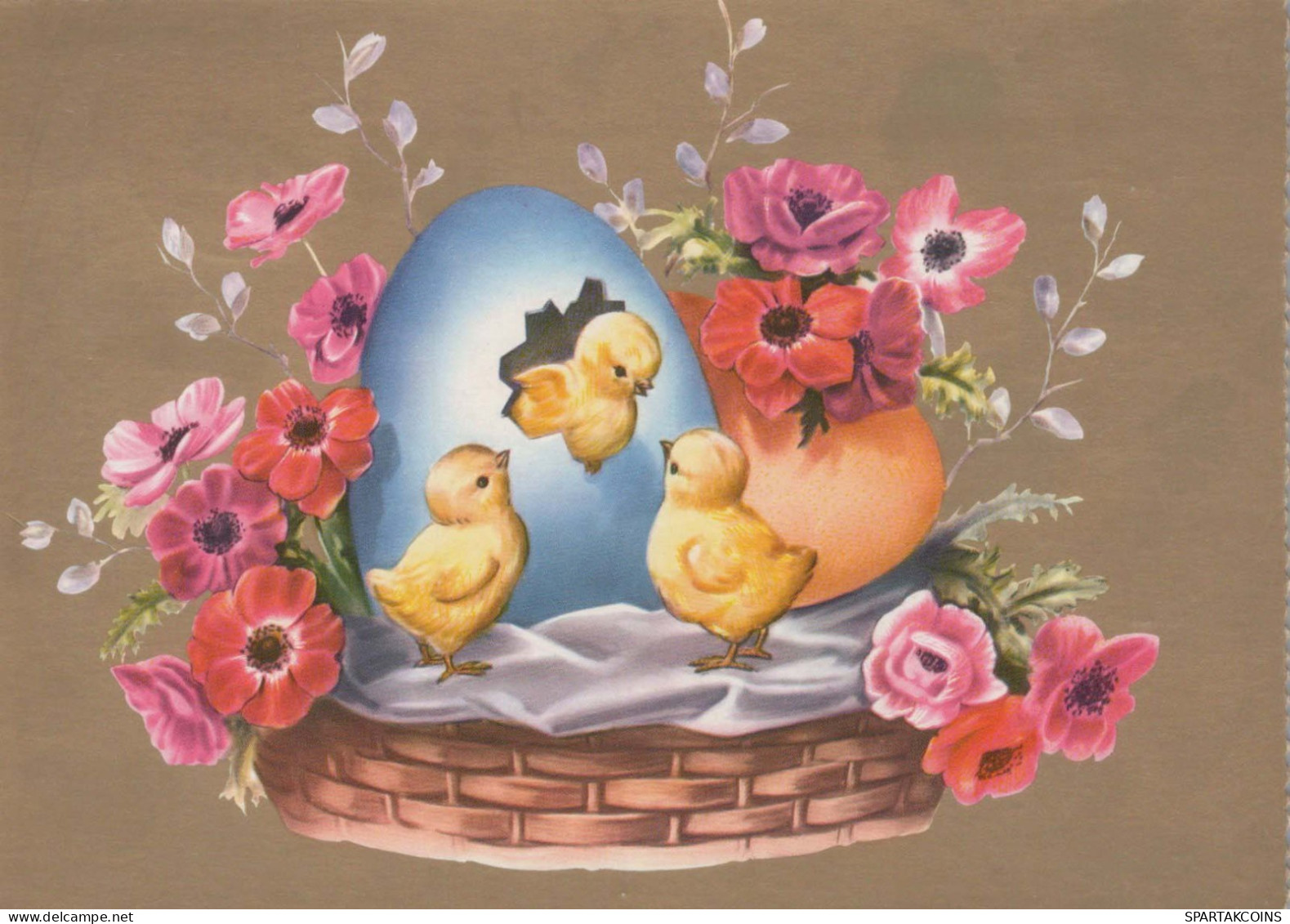 EASTER CHICKEN EGG Vintage Postcard CPSM #PBO916.GB - Easter