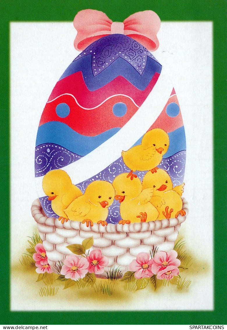 EASTER CHICKEN EGG Vintage Postcard CPSM #PBO854.GB - Easter