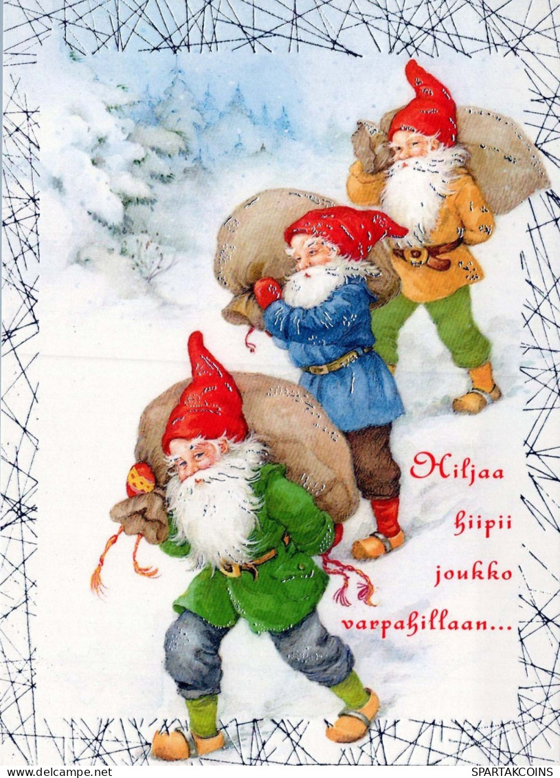 Happy New Year Christmas GNOME Vintage Postcard CPSM #PBL763.GB - Nieuwjaar