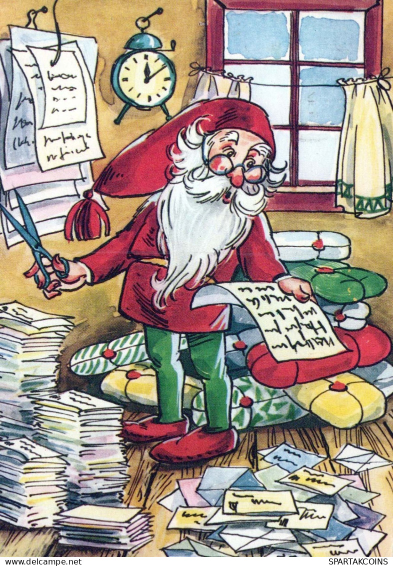 SANTA CLAUS Happy New Year Christmas Vintage Postcard CPSM #PBL426.GB - Santa Claus
